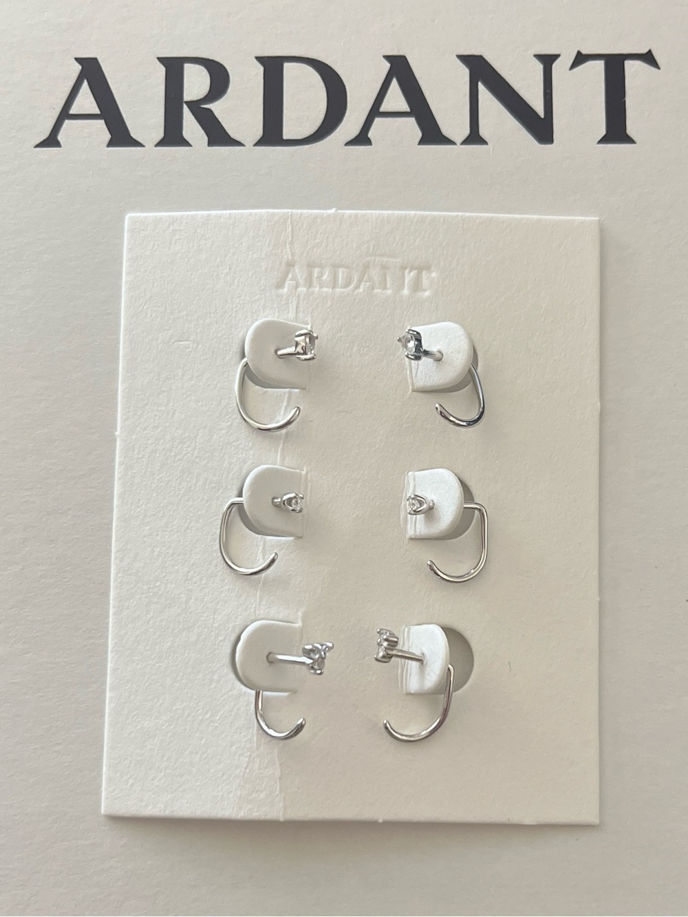 Ardant 925 Sterling Silver 3 pair Earring Set - Picture 2 of 8